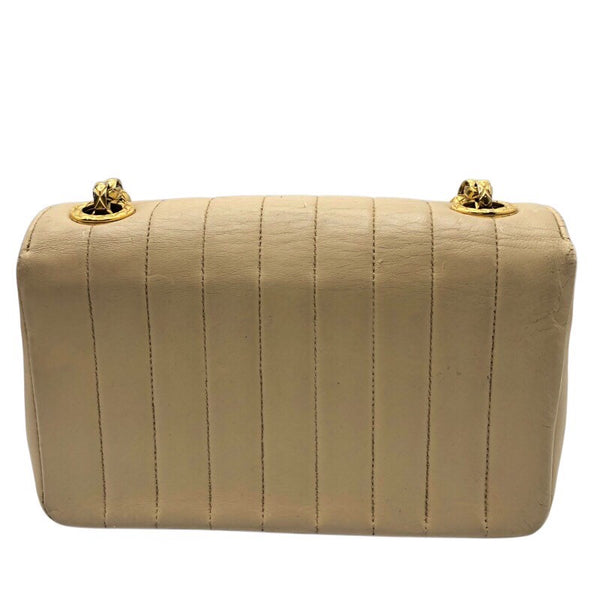 シャネル CHANEL マドモアゼル スモールフラップバッグ ベージュ×GD金具 ラムスキン レディース ショルダーバッグ
