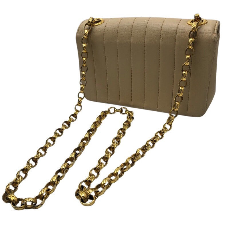 シャネル CHANEL マドモアゼル スモールフラップバッグ ベージュ×GD金具 ラムスキン レディース ショルダーバッグ