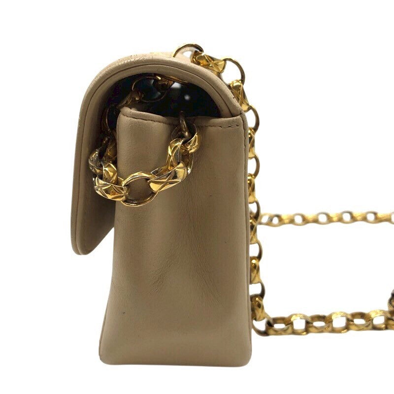 シャネル CHANEL マドモアゼル スモールフラップバッグ ベージュ×GD金具 ラムスキン レディース ショルダーバッグ