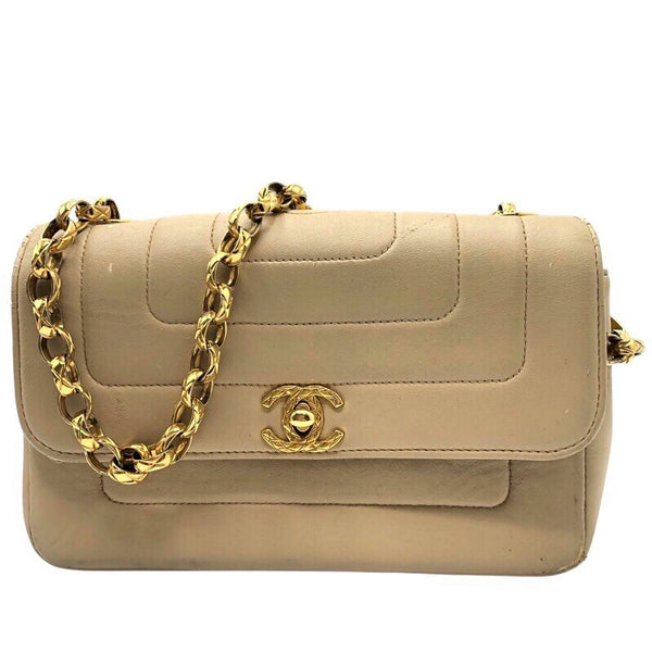 シャネル CHANEL マドモアゼル スモールフラップバッグ ベージュ×GD金具 ラムスキン レディース ショルダーバッグ