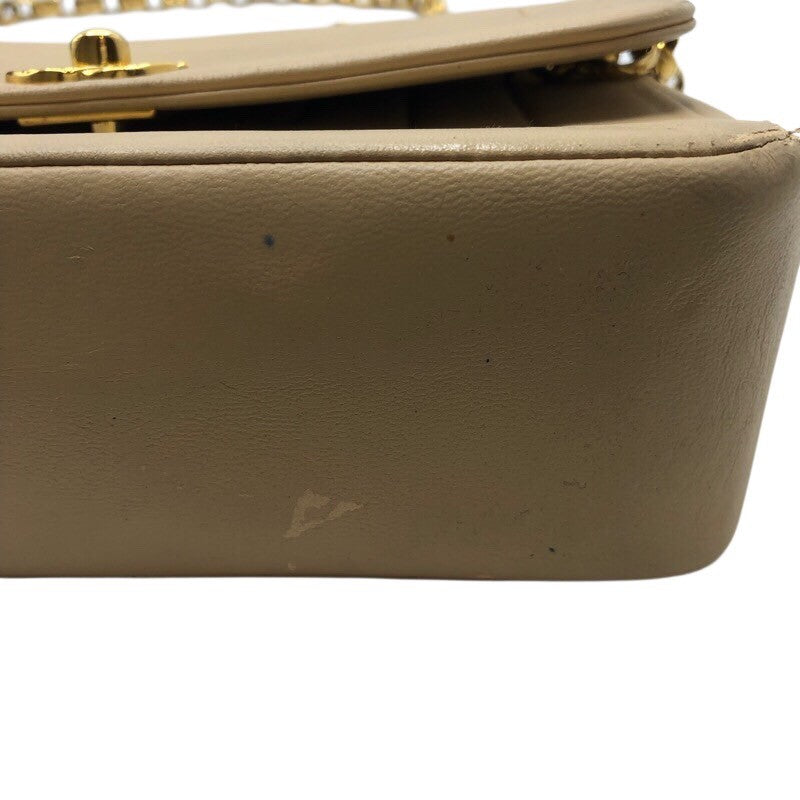 シャネル CHANEL マドモアゼル スモールフラップバッグ ベージュ×GD金具 ラムスキン レディース ショルダーバッグ