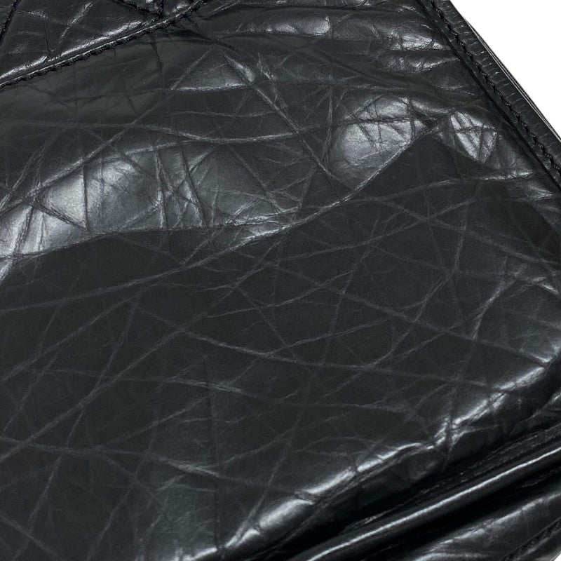 シャネル CHANEL ワイルドステッチ ショルダーバッグ ブラック シルバー金具 レザー レディース メッセンジャーバッグ