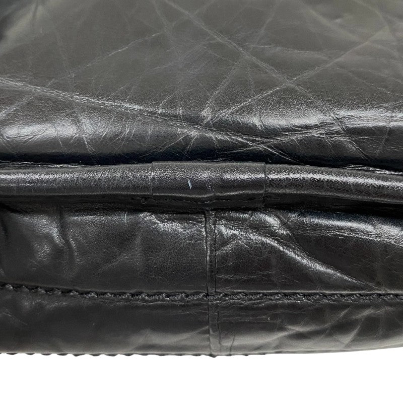 シャネル CHANEL ワイルドステッチ ショルダーバッグ ブラック シルバー金具 レザー レディース メッセンジャーバッグ