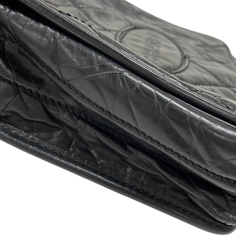 シャネル CHANEL ワイルドステッチ ショルダーバッグ ブラック シルバー金具 レザー レディース メッセンジャーバッグ