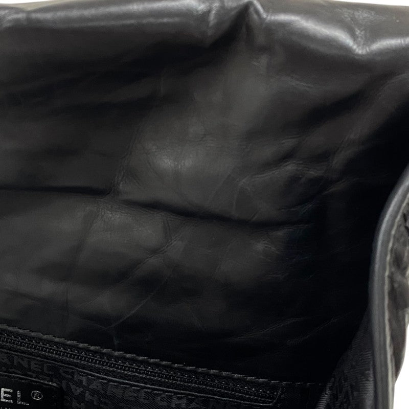 シャネル CHANEL ワイルドステッチ ショルダーバッグ ブラック シルバー金具 レザー レディース メッセンジャーバッグ