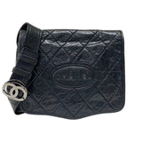 シャネル CHANEL ワイルドステッチ ショルダーバッグ ブラック シルバー金具 レザー レディース メッセンジャーバッグ