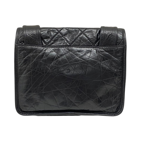 シャネル CHANEL ワイルドステッチ ショルダーバッグ ブラック シルバー金具 レザー レディース メッセンジャーバッグ