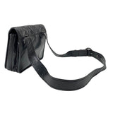 シャネル CHANEL ワイルドステッチ ショルダーバッグ ブラック シルバー金具 レザー レディース メッセンジャーバッグ