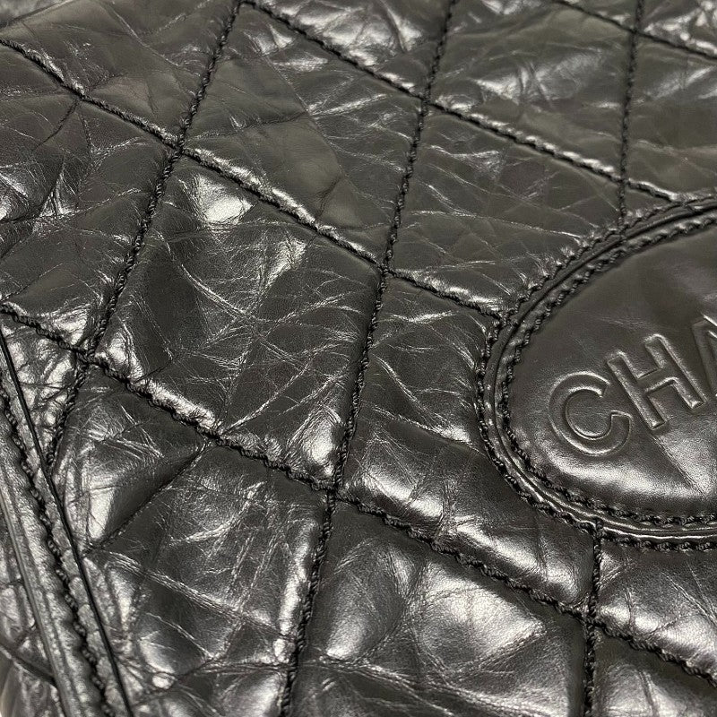 シャネル CHANEL ワイルドステッチ ショルダーバッグ ブラック シルバー金具 レザー レディース メッセンジャーバッグ