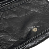 シャネル CHANEL ワイルドステッチ ショルダーバッグ ブラック シルバー金具 レザー レディース メッセンジャーバッグ