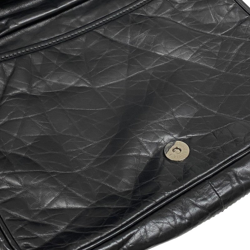 シャネル CHANEL ワイルドステッチ ショルダーバッグ ブラック シルバー金具 レザー レディース メッセンジャーバッグ