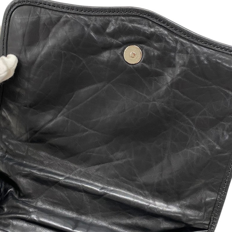 シャネル CHANEL ワイルドステッチ ショルダーバッグ ブラック シルバー金具 レザー レディース メッセンジャーバッグ