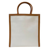 セリーヌ CELINE バーティカルカバ トートバッグ 190402BNZ.02NT ナチュラル×タン コットン/カーフレザー レディース トートバッグ