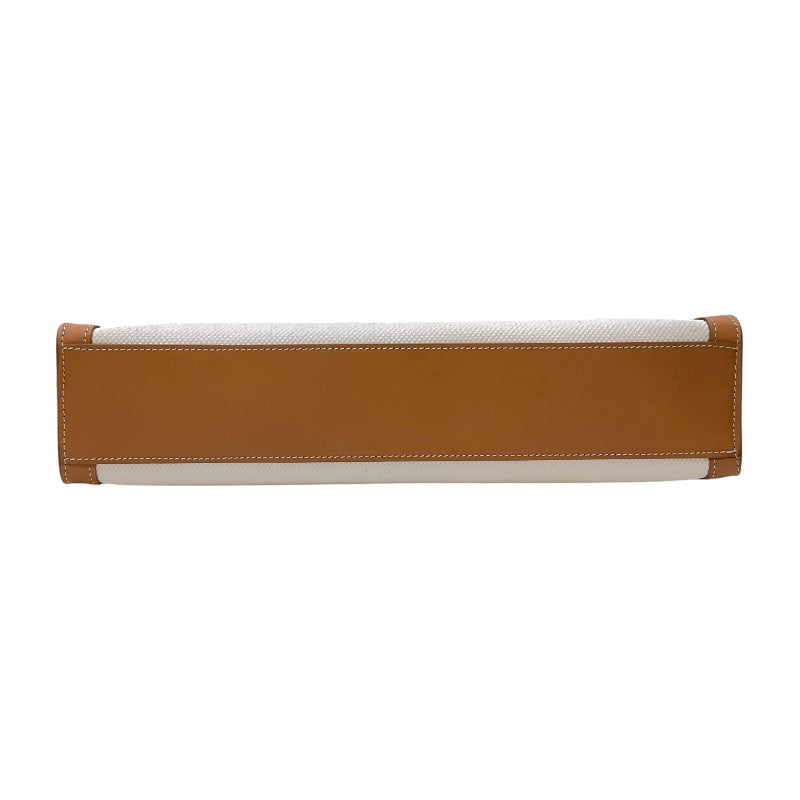 セリーヌ CELINE バーティカルカバ トートバッグ 190402BNZ.02NT ナチュラル×タン コットン/カーフレザー レディース トートバッグ