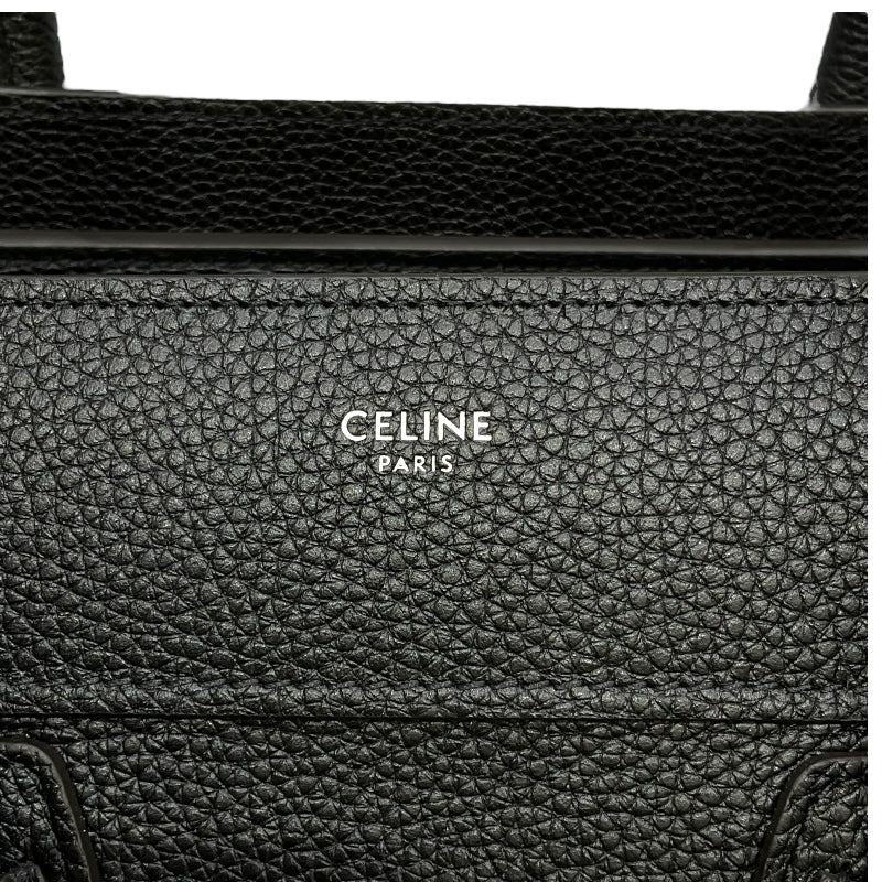 セリーヌ CELINE ラゲージ マイクロショッパー 189793DRU.38NO ブラック カーフレザー レディース ハンドバッグ