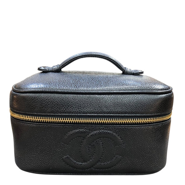 シャネル CHANEL バニティ A01997 ブラック　GD金具 キャビア レディース ハンドバッグ