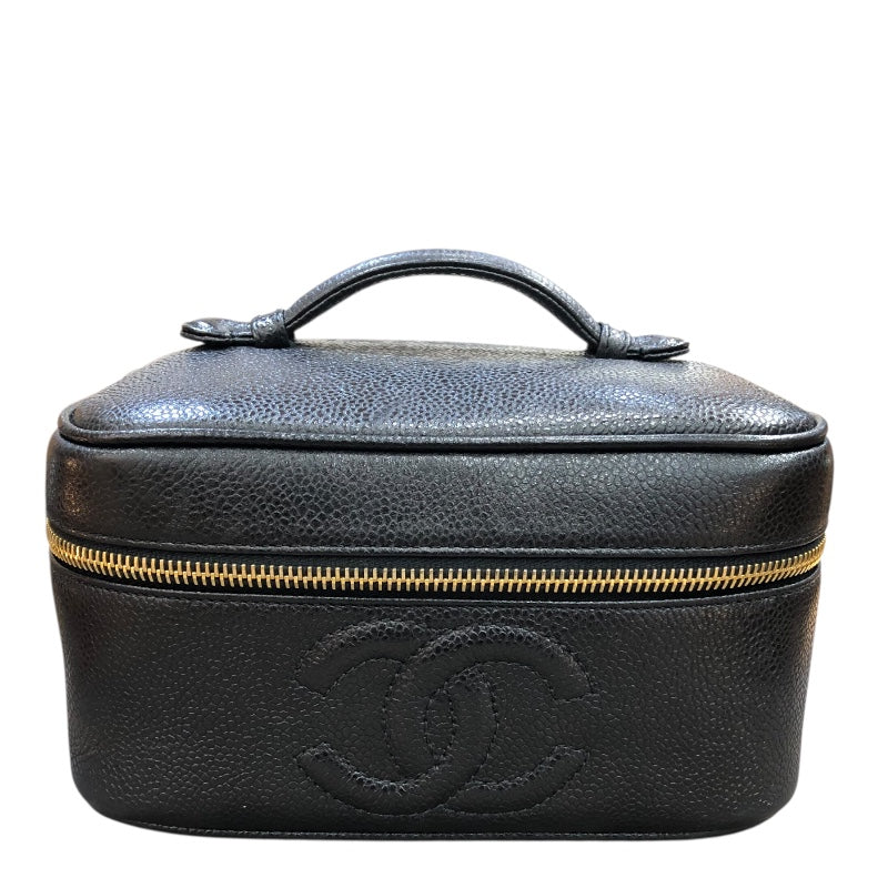 シャネル CHANEL バニティ A01997 ブラック　GD金具 キャビア レディース ハンドバッグ