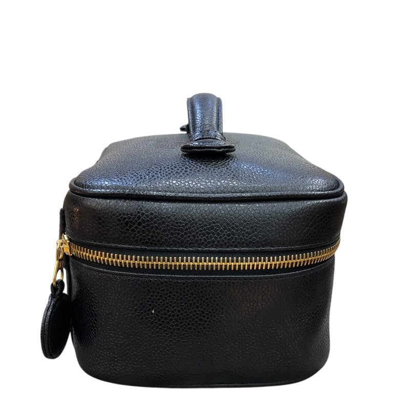 シャネル CHANEL バニティ A01997 ブラック　GD金具 キャビア レディース ハンドバッグ