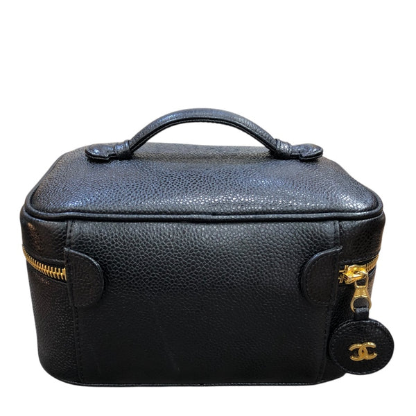 シャネル CHANEL バニティ A01997 ブラック　GD金具 キャビア レディース ハンドバッグ