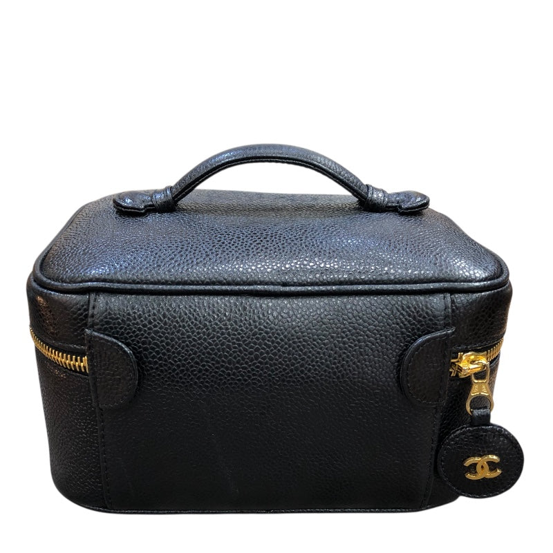 シャネル CHANEL バニティ A01997 ブラック　GD金具 キャビア レディース ハンドバッグ
