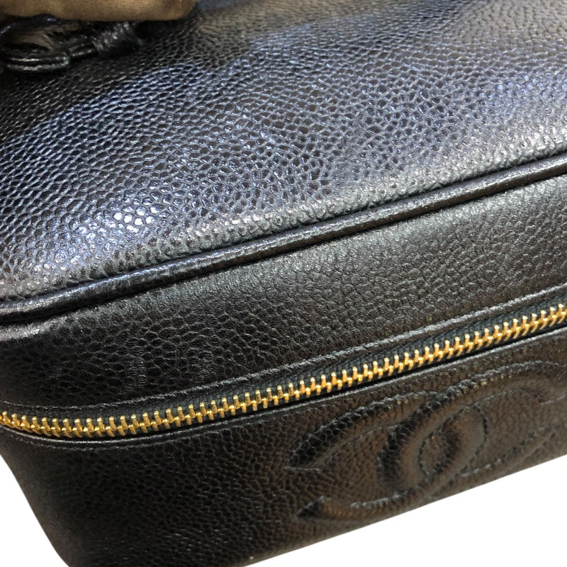 シャネル CHANEL バニティ A01997 ブラック　GD金具 キャビア レディース ハンドバッグ