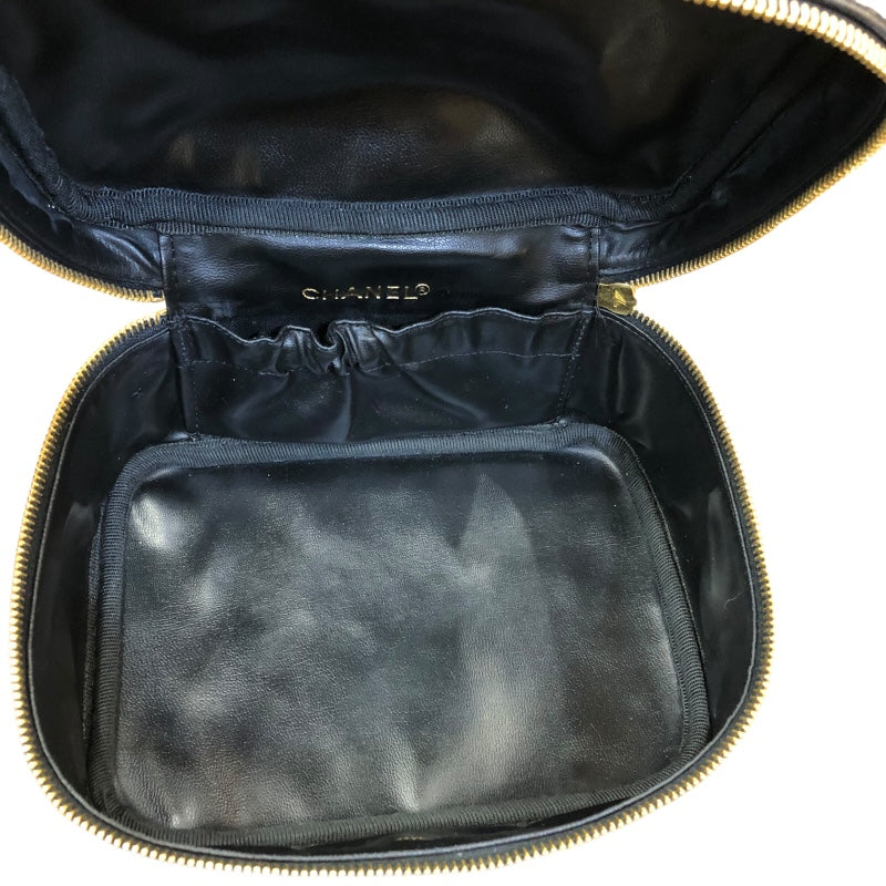 シャネル CHANEL バニティ A01997 ブラック　GD金具 キャビア レディース ハンドバッグ