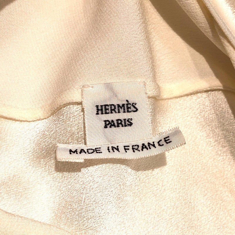 エルメス HERMES リボンデザインシルクブラウス 22SS アイボリー レディース ブラウス