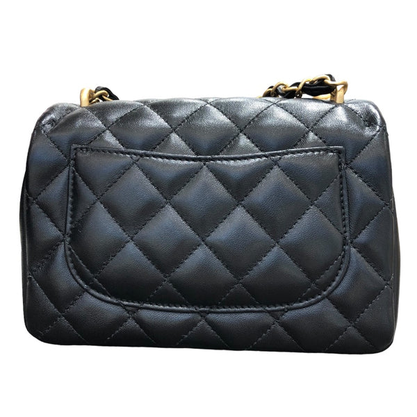 シャネル CHANEL ミニフラップバッグ AS4385 ブラック　ゴールド金具 ラムスキン レディース ショルダーバッグ