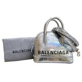 バレンシアガ BALENCIAGA ヴィルトップハンドルミニショルダー 639756 シルバー 型押しレザー レディース ショルダーバッグ