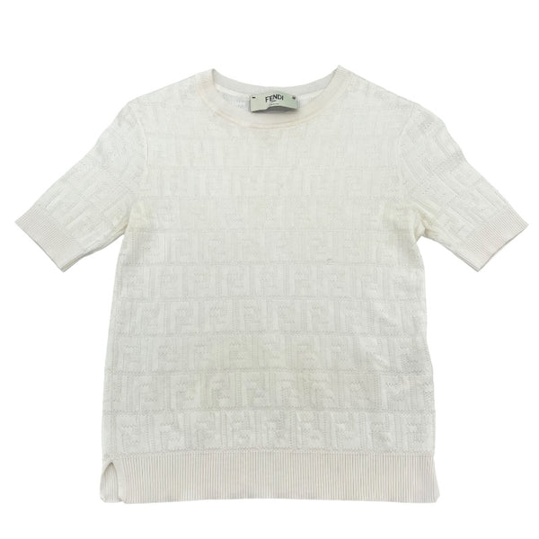 フェンディ FENDI FF総柄ニットTシャツ FZY934 ホワイト