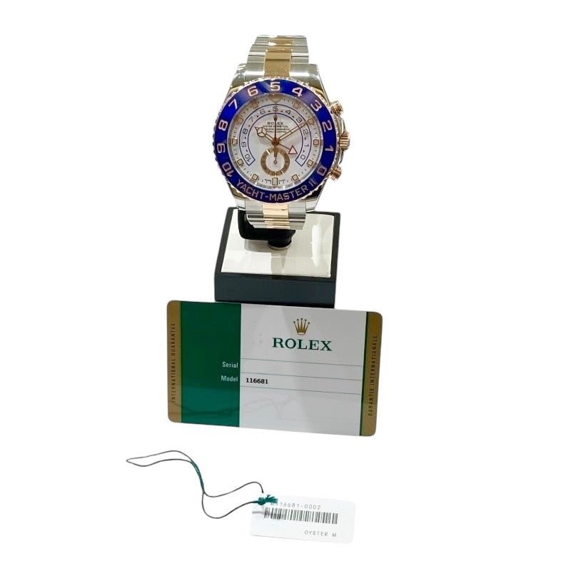 ロレックス ROLEX ヨットマスター2 116681 ホワイト PG/SS 自動巻き メンズ 腕時計