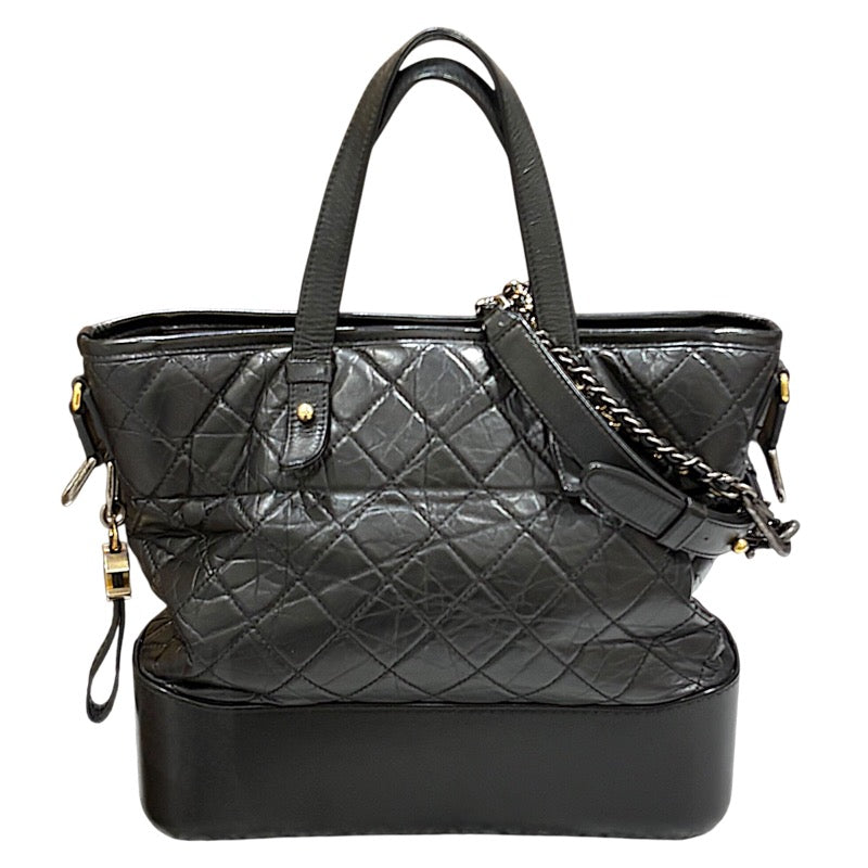シャネル CHANEL ガブリエル ドゥ シャネル 2WAYトート A91876 ブラック/ゴールド×シルバー金具 カーフ レディース ショルダーバッグ