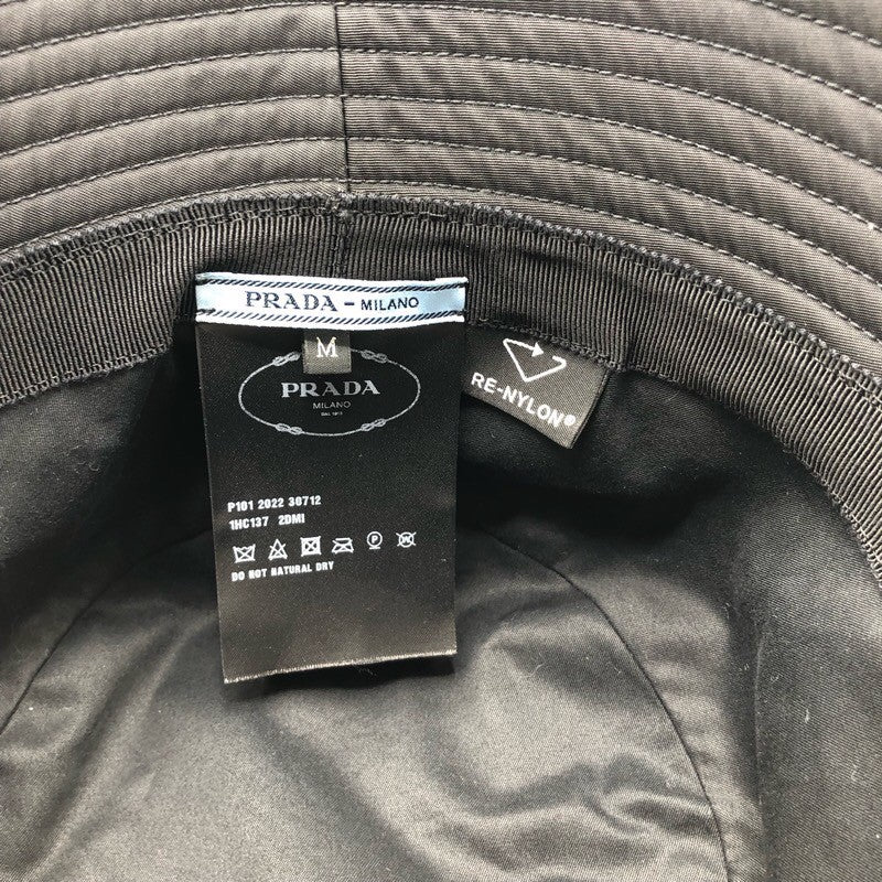プラダ PRADA RE-NYLON トライアングルロゴバケットハット 1HC137 ナイロン レディース その他ファッション雑貨