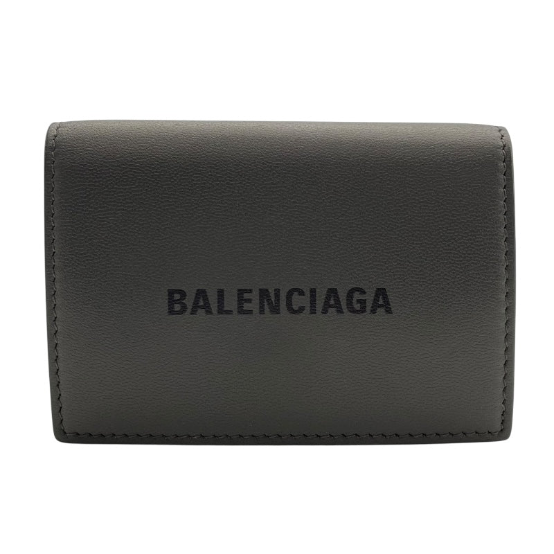 バレンシアガ BALENCIAGA CASHミニウォレット 594312 グレー レザー レディース 三つ折り財布