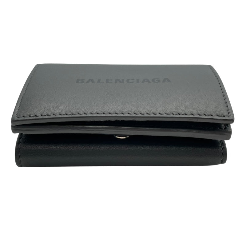 バレンシアガ BALENCIAGA CASHミニウォレット 594312 グレー レザー レディース 三つ折り財布