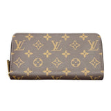 ルイ・ヴィトン LOUIS VUITTON ジッピーウォレット M41895 ブラウン×フューシャ モノグラム・キャンバス レディース 長財布