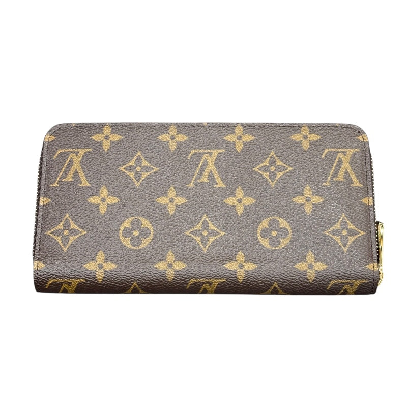 ルイ・ヴィトン LOUIS VUITTON ジッピーウォレット M41895 ブラウン×フューシャ モノグラム・キャンバス レディース 長財布