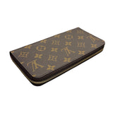 ルイ・ヴィトン LOUIS VUITTON ジッピーウォレット M41895 ブラウン×フューシャ モノグラム・キャンバス レディース 長財布