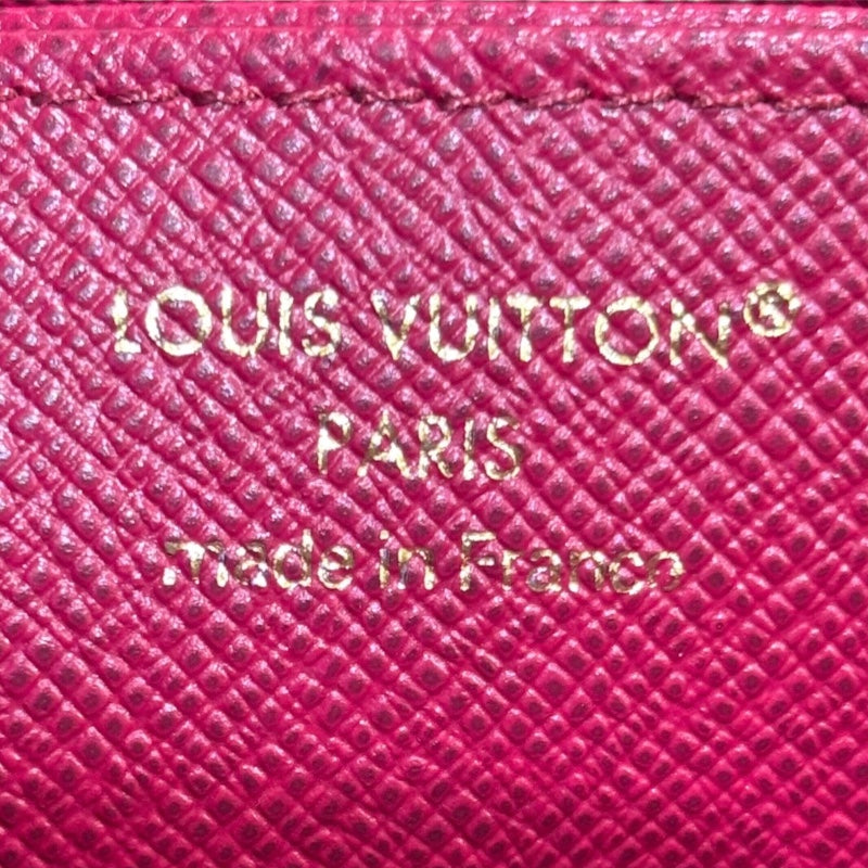 ルイ・ヴィトン LOUIS VUITTON ジッピーウォレット M41895 ブラウン×フューシャ モノグラム・キャンバス レディース 長財布
