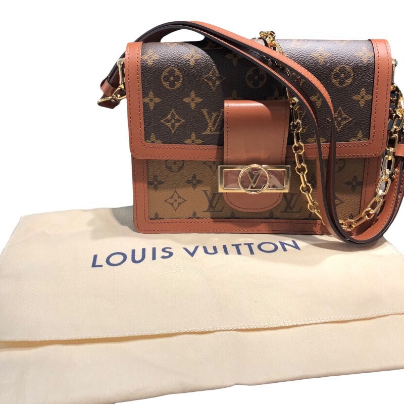 ルイ・ヴィトン LOUIS VUITTON ドーフィーヌMM M45958 ブラウン モノグラム・リバース レディース ショルダーバッグ