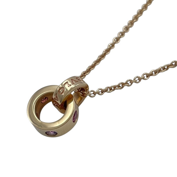 ブルガリ BVLGARI コーマンソルベネックレス ピンクゴールド 750 ピンクトルマリン ジュエリー