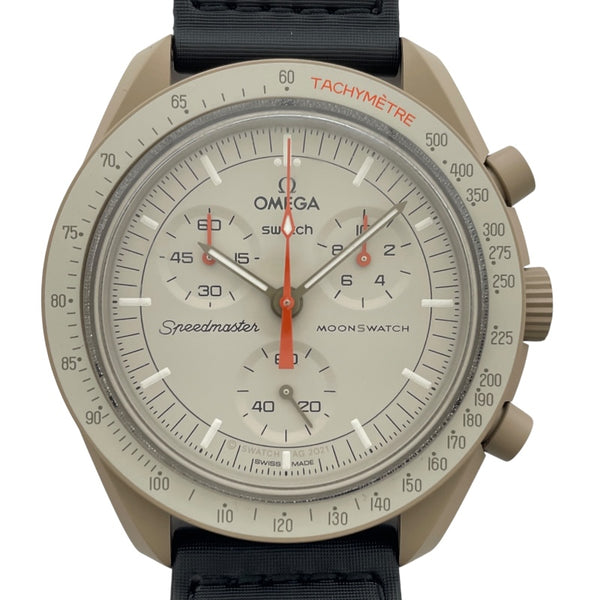 スウォッチ swatch ムーン スウォッチ ミッション トゥ ジュピター SO33C100 ベージュ セラミック クオーツ メンズ 腕時計