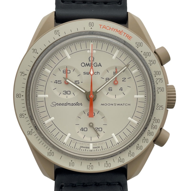 スウォッチ swatch ムーン スウォッチ ミッション トゥ ジュピター SO33C100 ベージュ セラミック クオーツ メンズ 腕時計