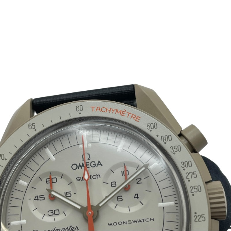 スウォッチ swatch ムーン スウォッチ ミッション トゥ ジュピター SO33C100 ベージュ セラミック クオーツ メンズ 腕時計