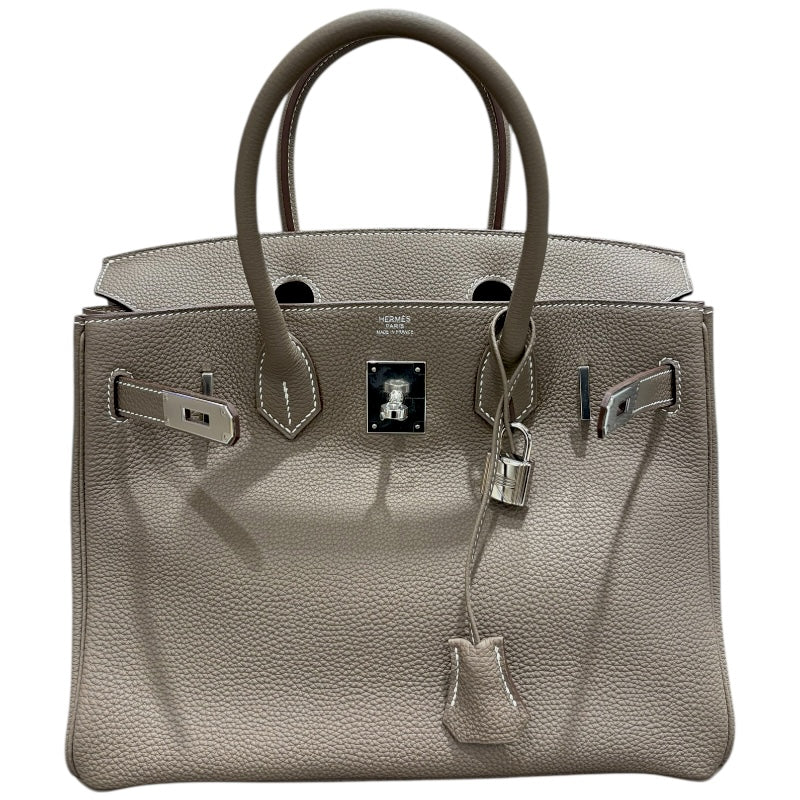 エルメス HERMES バーキン30 C刻 エトゥープ シルバー金具 トゴ レディース ハンドバッグ