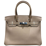 エルメス HERMES バーキン30 C刻 エトゥープ シルバー金具 トゴ レディース ハンドバッグ