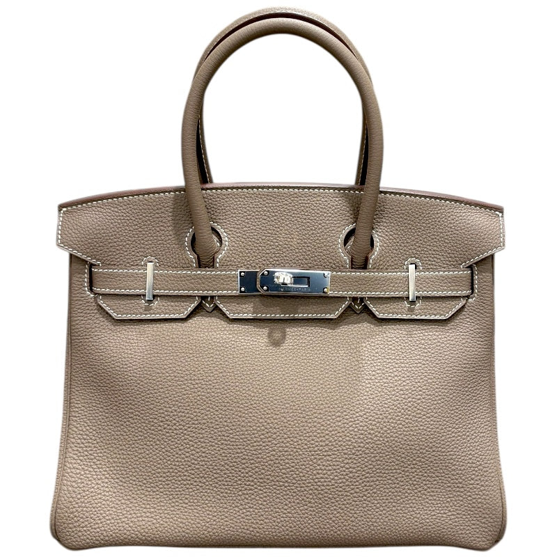 エルメス HERMES バーキン30 C刻 エトゥープ シルバー金具 トゴ レディース ハンドバッグ