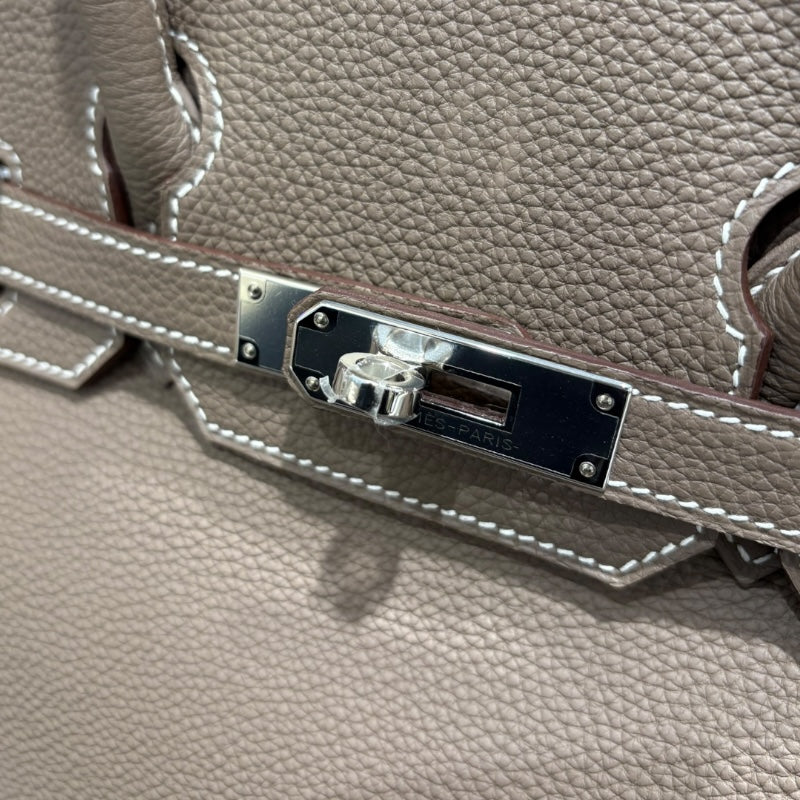 エルメス HERMES バーキン30 C刻 エトゥープ シルバー金具 トゴ レディース ハンドバッグ
