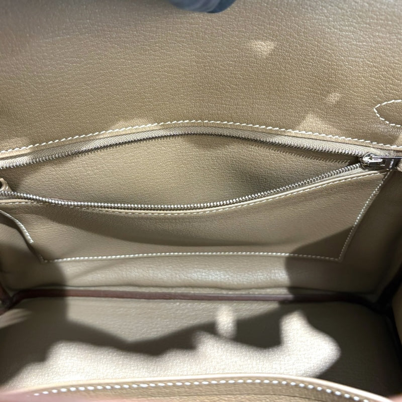 エルメス HERMES バーキン30 C刻 エトゥープ シルバー金具 トゴ レディース ハンドバッグ