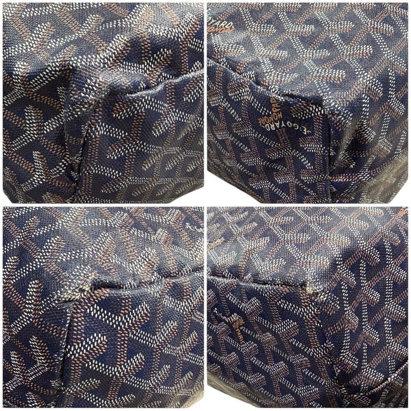 ゴヤール GOYARD サンルイPM ブルー PVC/レザー レディース トートバッグ